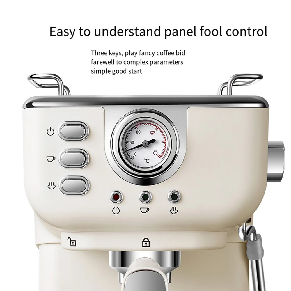 Houselin Professional Espresso Machine 20 Bar with Cappuccino and Steam Milk Frother