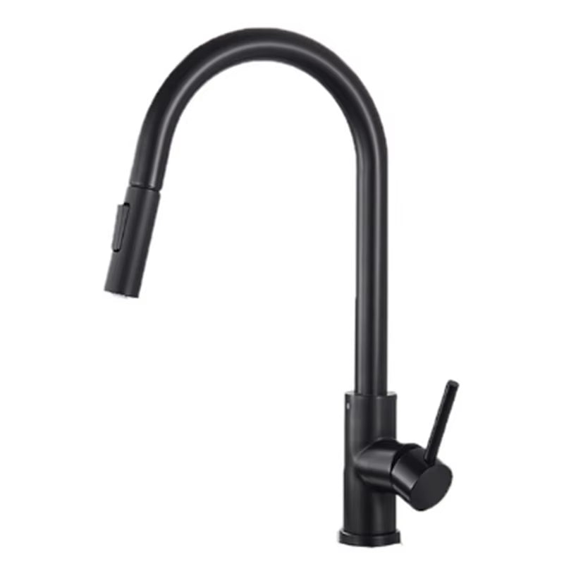 Kitchen Faucet Brushed Gold Pull Out Kitchen Sink Water Tap Single Handle Mixer Tap 360 Rotation Kitchen Shower Faucet