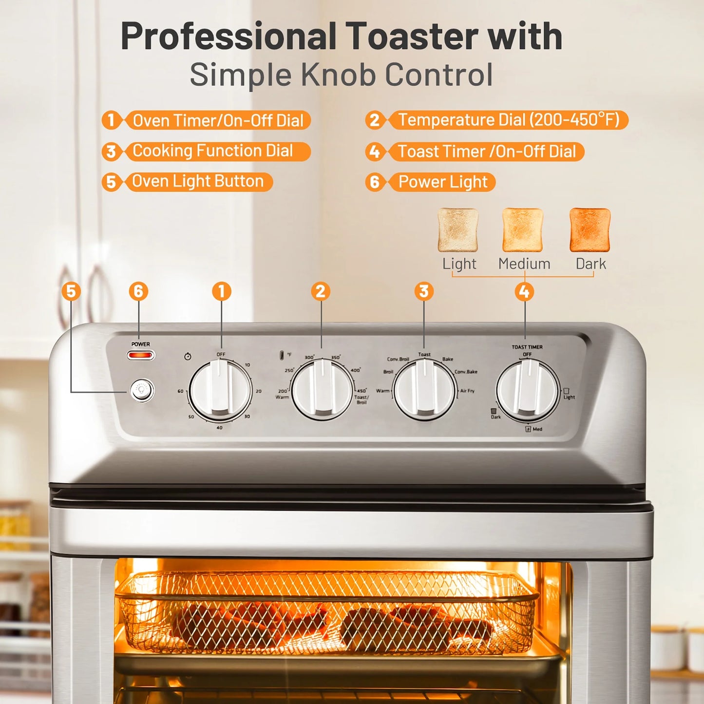 Costway 21.5QT Air Fryer Toaster Oven 1800W Countertop Convection Oven W/ Recipe