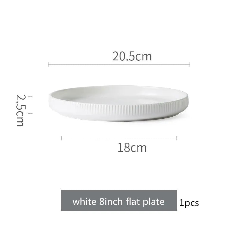 Nordic Ins Styel Ceramic Dinnerwar Matte Glazed Salad Dishes Soup Bowl Dinner Plates Serving Tray For Home Restaurant