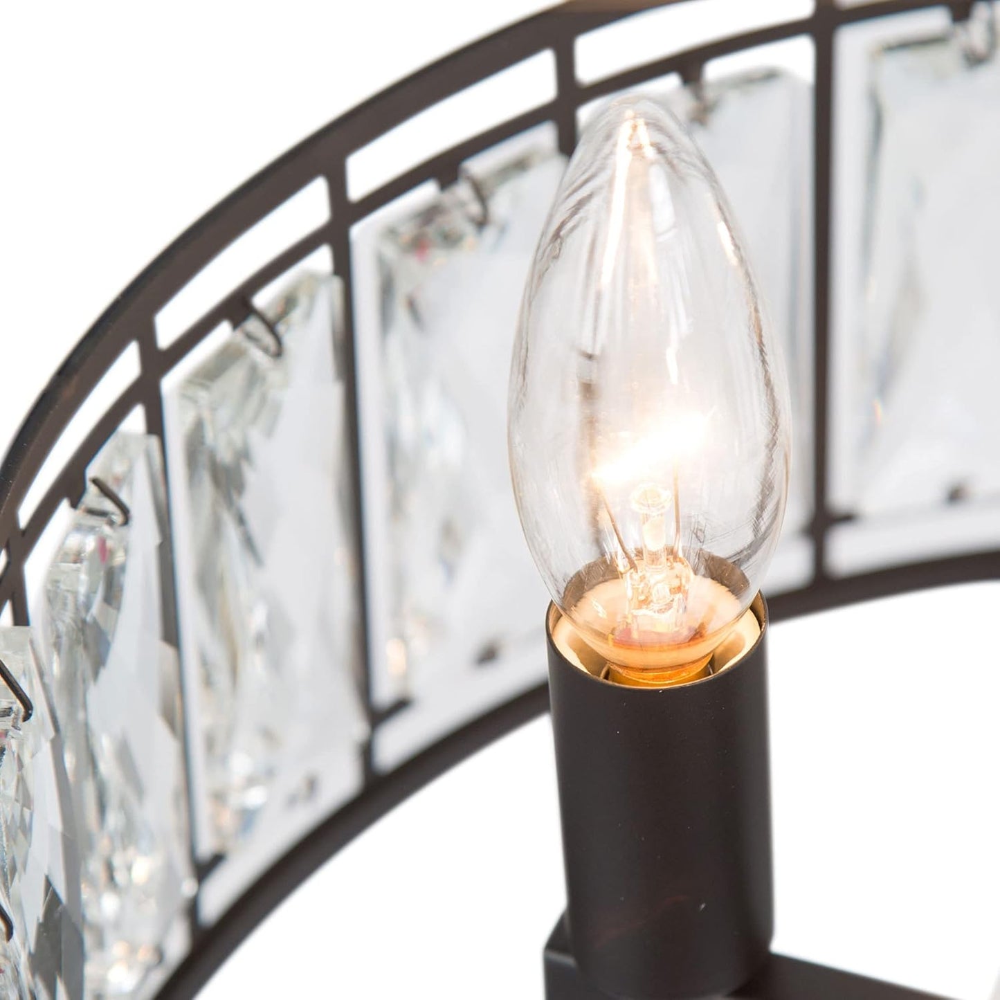 Elegant 4-Light Round Crystal Chandelier for Dining Room and Living Spaces, 2-Tier Design, 15.5" Diameter