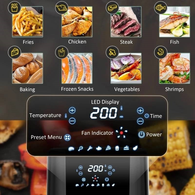 Introducing the Silver/Black Multi-Function 4 in 1 Oven Air Fryer 4.7 QT - Crispy & Healthy Cooking Made Easy