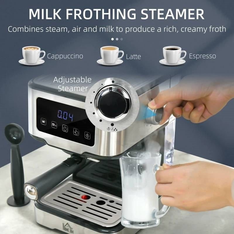 Home Kitchen Coffee Latte Cappuccino Espresso Machine with Milk Frother Wand - Brew Tasty Coffee at Home
