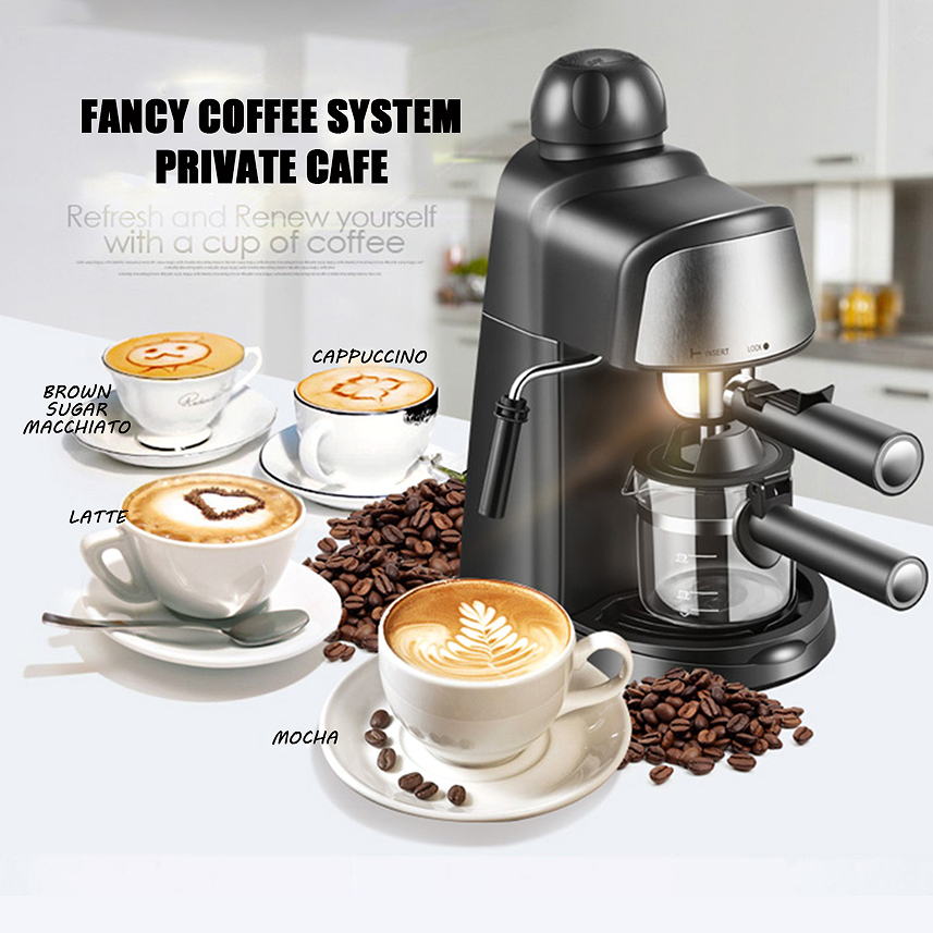 PSCM6810 3.5bar Steam Espresso Machine - 4 Cup Epresso & Cappuccino Coffee Maker | Home Compact Espresso Machine