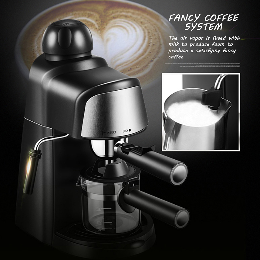 PSCM6810 3.5bar Steam Espresso Machine - 4 Cup Epresso & Cappuccino Coffee Maker | Home Compact Espresso Machine