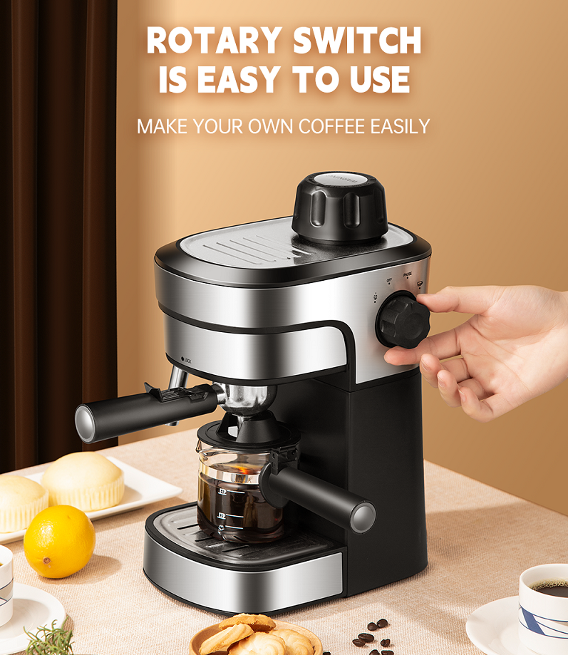 PSCM6910 Semiautomatic High-Pressure Steam Integrated Coffee Machine | Espresso Extraction and Milk Foaming | Touchscreen Display | Home and Commercial Use