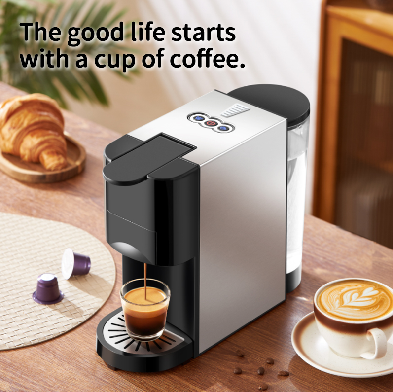 PSAC513F Multifunction Capsule Coffee Machine | 19bar Fully Automatic Espresso | 5in1 Hot/Cold Coffee | Programmable & Touch Screen | For Home & Commercial Use | Italian Automatic Coffee Maker