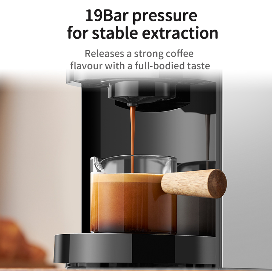 PSAC513F Multifunction Capsule Coffee Machine | 19bar Fully Automatic Espresso | 5in1 Hot/Cold Coffee | Programmable & Touch Screen | For Home & Commercial Use | Italian Automatic Coffee Maker