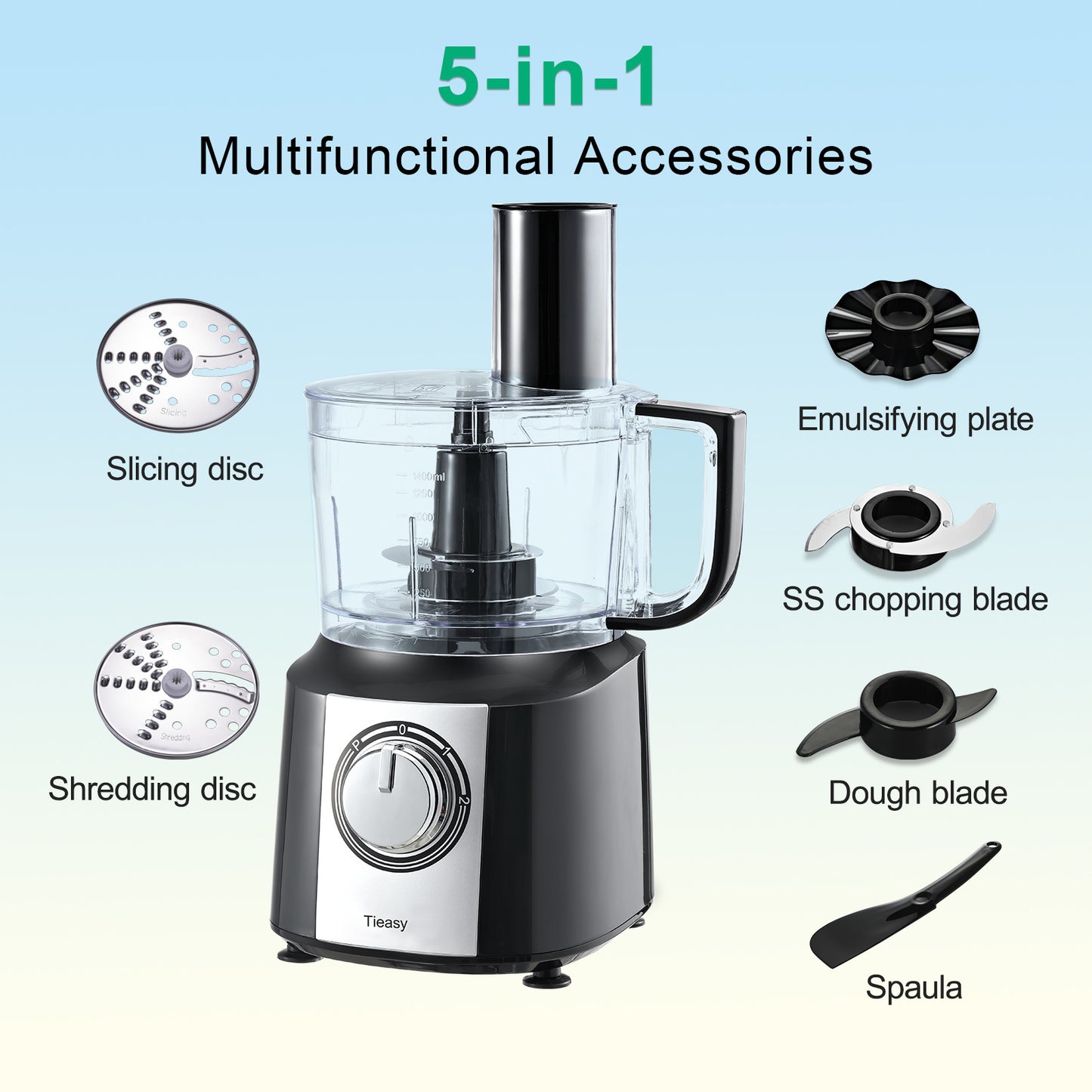 Multifunctional 600W 10Cup Food Processor Chef Machine - Compact & Classic Blender