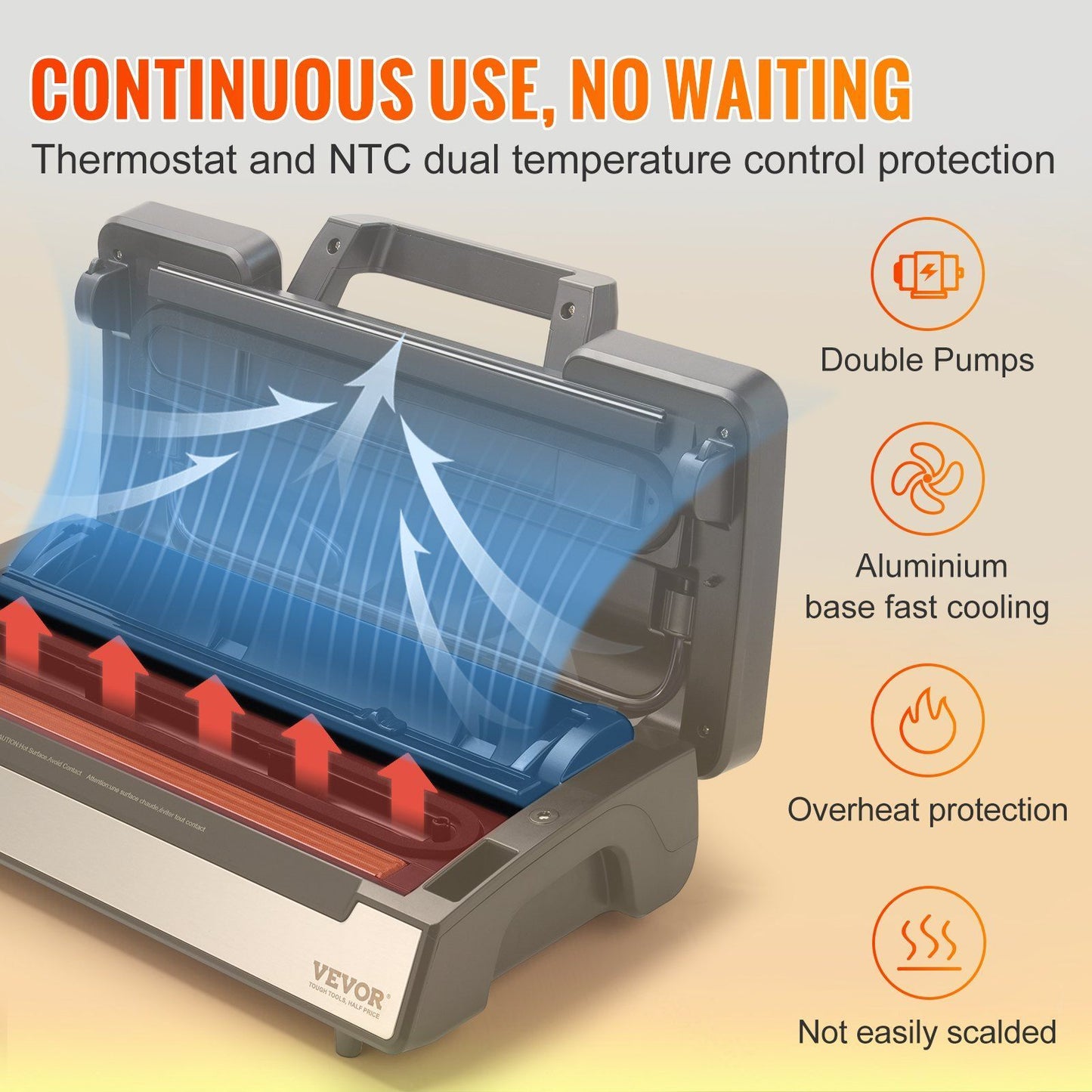 VEVOR Vacuum Sealer Machine - 90Kpa Dual Pump and Dual Sealing - Keep Food Fresh and Save Money