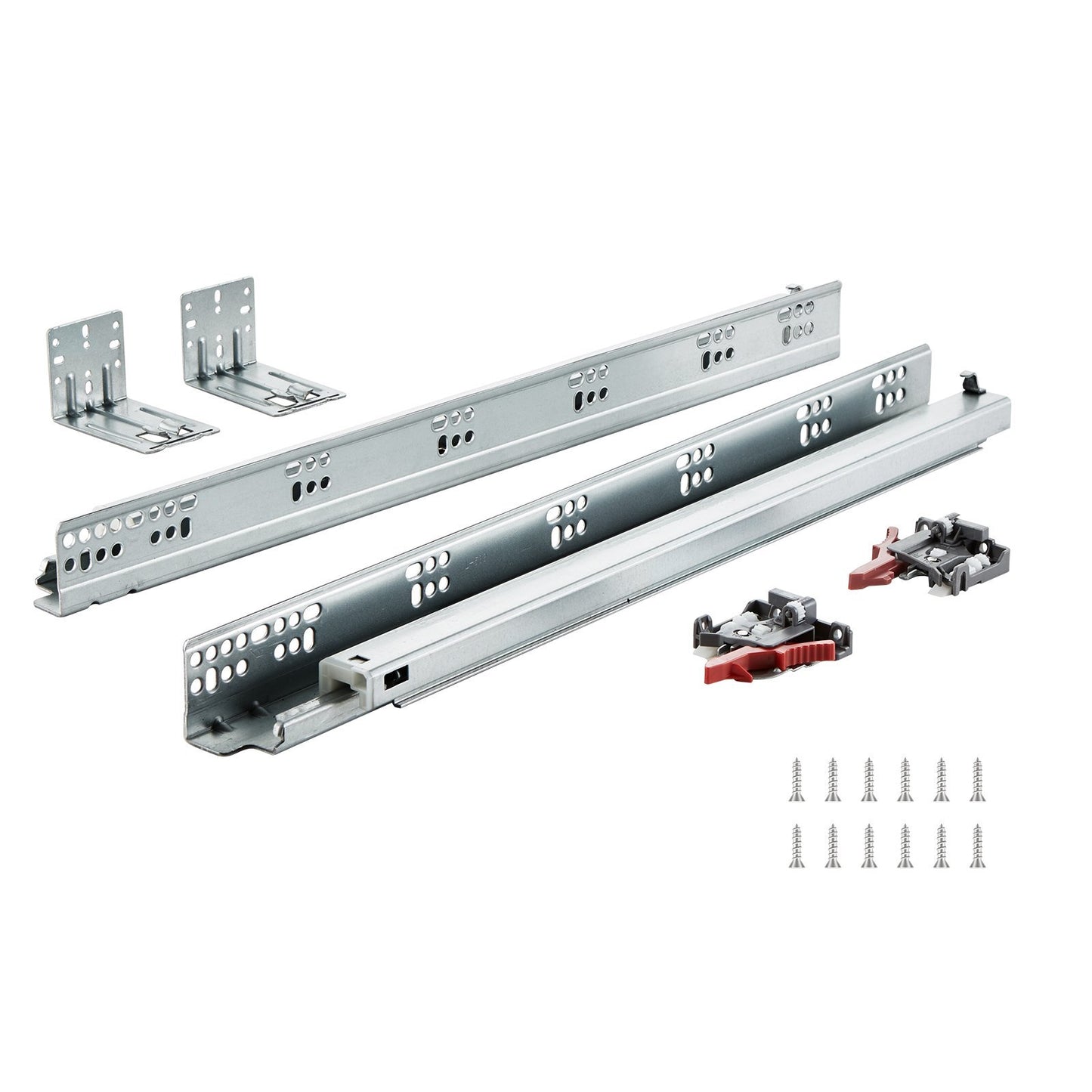 10 Pairs of 21 Inch Drawer Bottom Side Mount Rails, Heavy Duty Full Ball Bearing Extension Steel Track, Soft-Close Noiseless Guide Glides Cabinet Kitchen Runners with Locking Mechanism, 100 Lbs