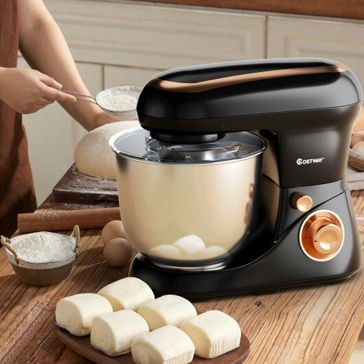 Powerful 5.3 Qt Black Stand Mixer with 6 Speeds & Versatile Attachments - Effortless Food Prep!