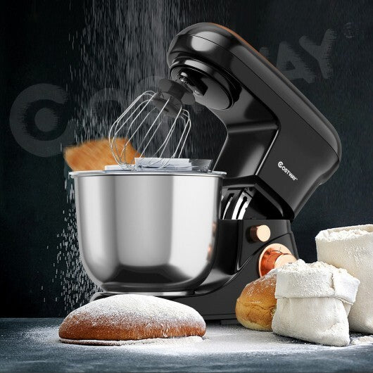 Powerful 5.3 Qt Black Stand Mixer with 6 Speeds & Versatile Attachments - Effortless Food Prep!