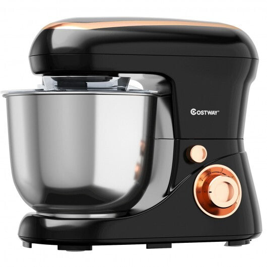 Powerful 5.3 Qt Black Stand Mixer with 6 Speeds & Versatile Attachments - Effortless Food Prep!