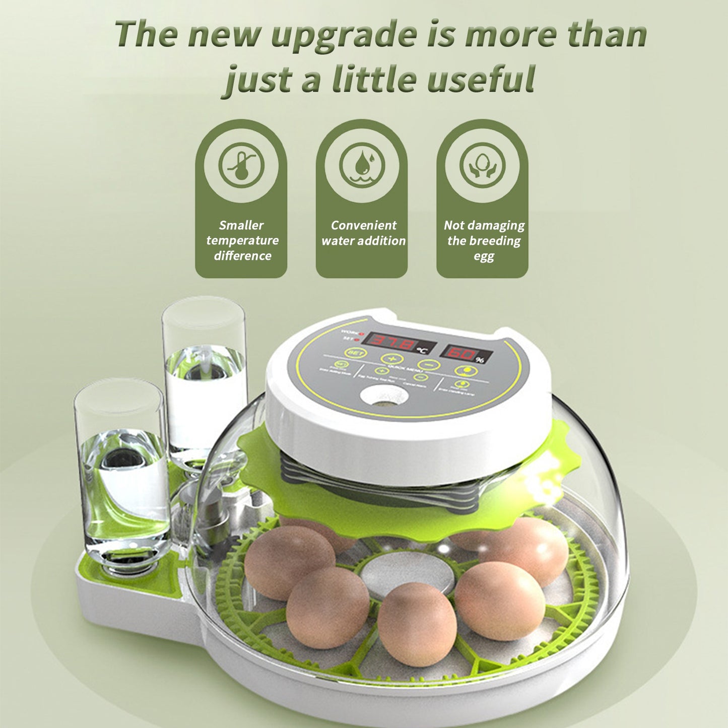 Egg Incubators with Automatic Temperature and Humidity Control, 360 Clear Egg Candler Egg Flipper 12 Single Batteries