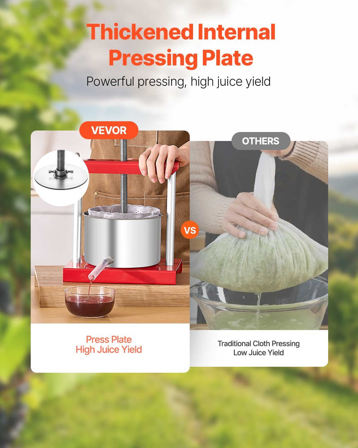 0.8 Gal/3L Fruit Wine Press, 2 Stainless Steel Barrels, Manual Juice Maker, Cider Apple Grape Tincture Honey Olive Oil Making Press with T-Handle for Outdoor Kitchen Home