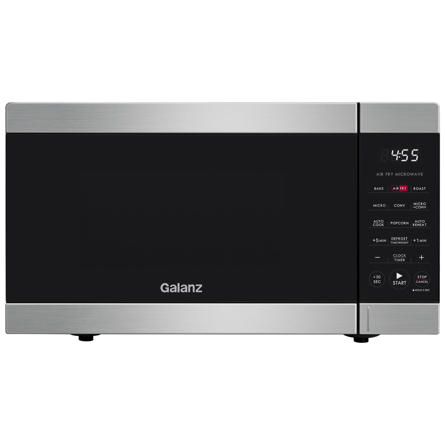 Galanz 0.9 Cu Ft Air Fry Countertop Microwave, 900 Watts, Stainless Steel, New