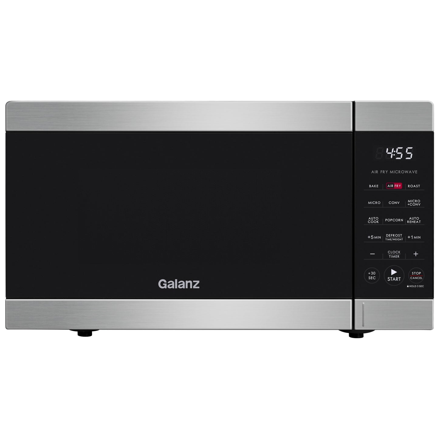 Galanz 0.9 Cu Ft Air Fry Countertop Microwave, 900 Watts, Stainless Steel, New