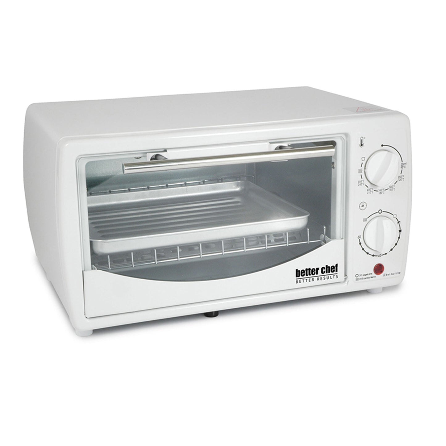 Better Chef 9 Liter Toaster Oven Broiler-White - Versatile Cooking for Toast, Pizza, Bagels, and More