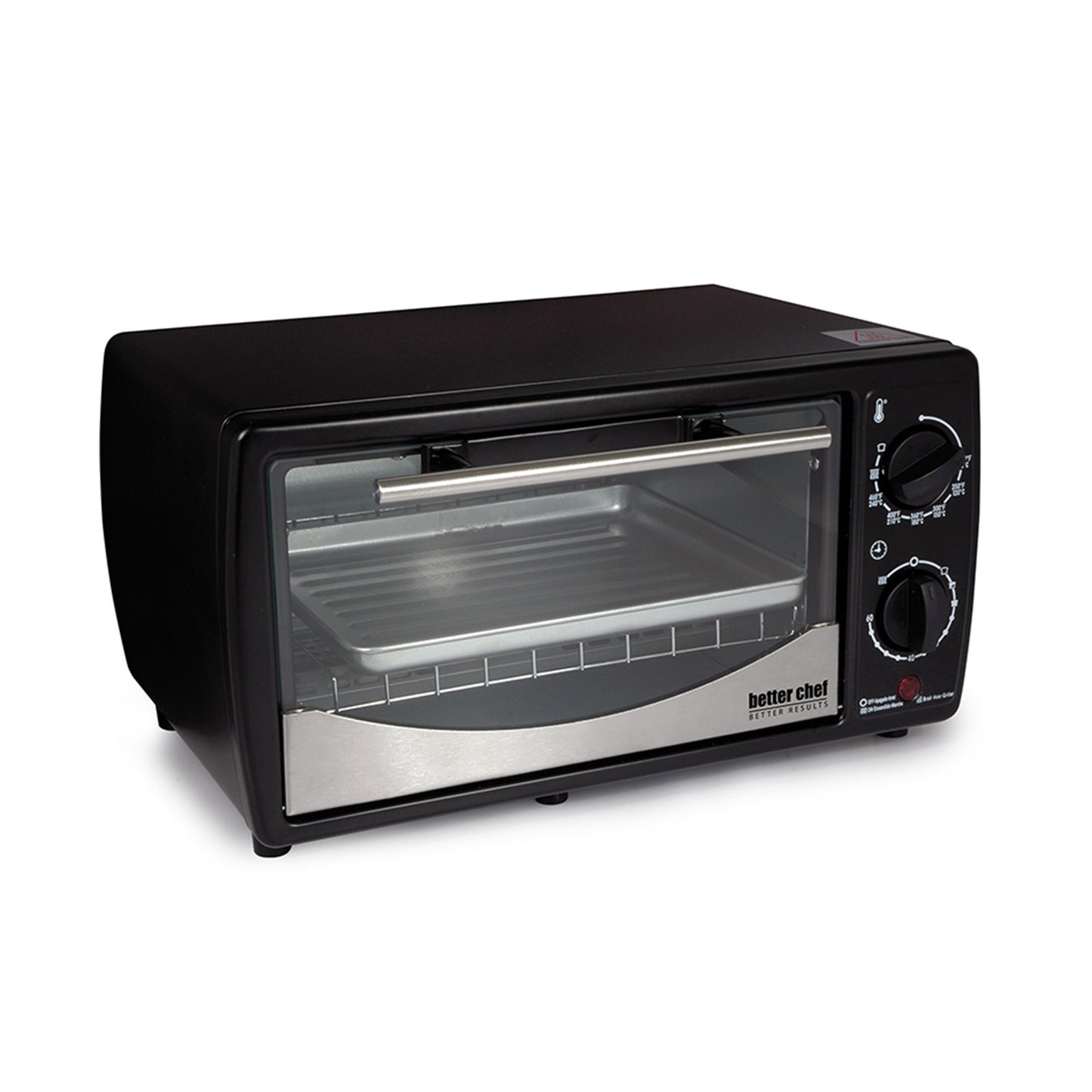 Versatile Better Chef 9L Black Toaster Oven with Stainless Steel, Bake, Broil & Toast Delight!