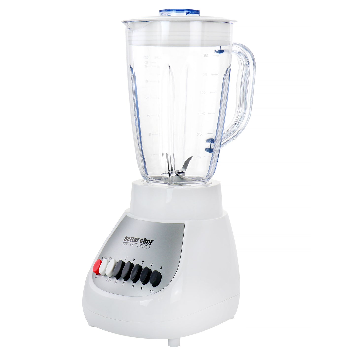 Better Chef 10 Speed 350 Watt Plastic Jar Blender in White - Versatile and Durable Blender with Glass Jar and Powerful Ice Crushing Power