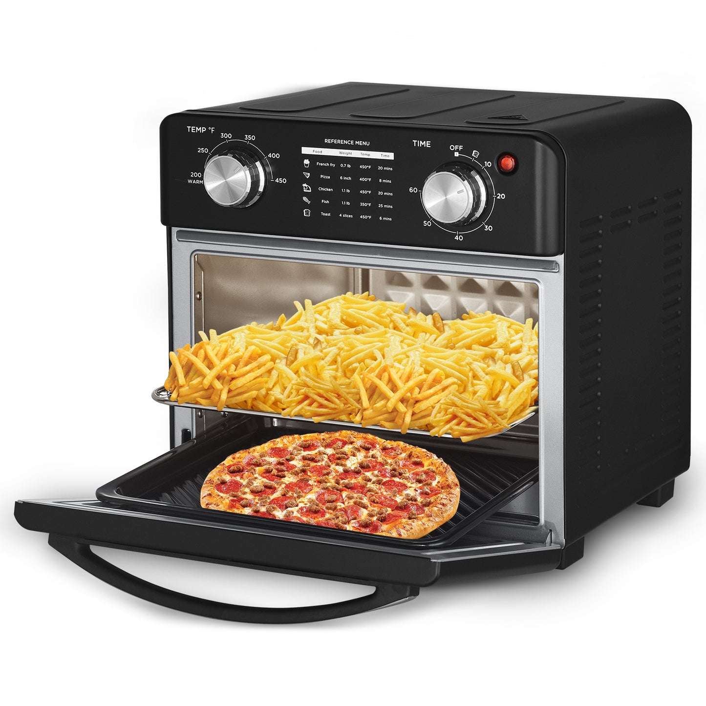 US GEEK CHEF Air Fryer 10QT - Oil-free Stainless Steel Countertop Toaster Oven - Healthy, Powerful, and Easy Cooking - 1400w Black