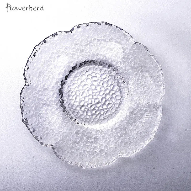 Color: Orange - Japanese Style Round Insulated Glass Tea Mat Saucer Teaware Creative Kung Fu Tea Set Cup Holder Phnom Penh Saucer