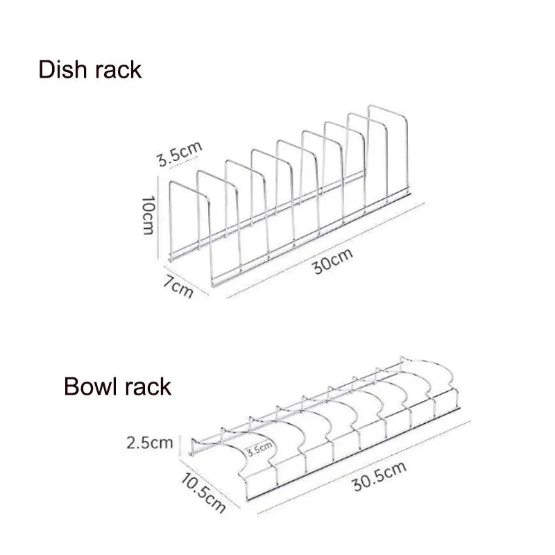 Color: plum - Kitchen Bowl Dish Organizer Stainless Steel Dish Holder Home Cutlery Dishes Pot Lid Rack Household Dish Rack Kitchen Accessories
