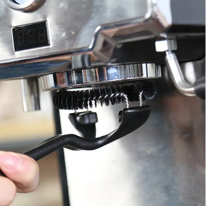 Color: Light Grey - 51/58mm Coffee Machine Brush Cleaner | Removable Coffee Maker Espresso Group Head | Semi-automatic Kitchen Cleaning Tool