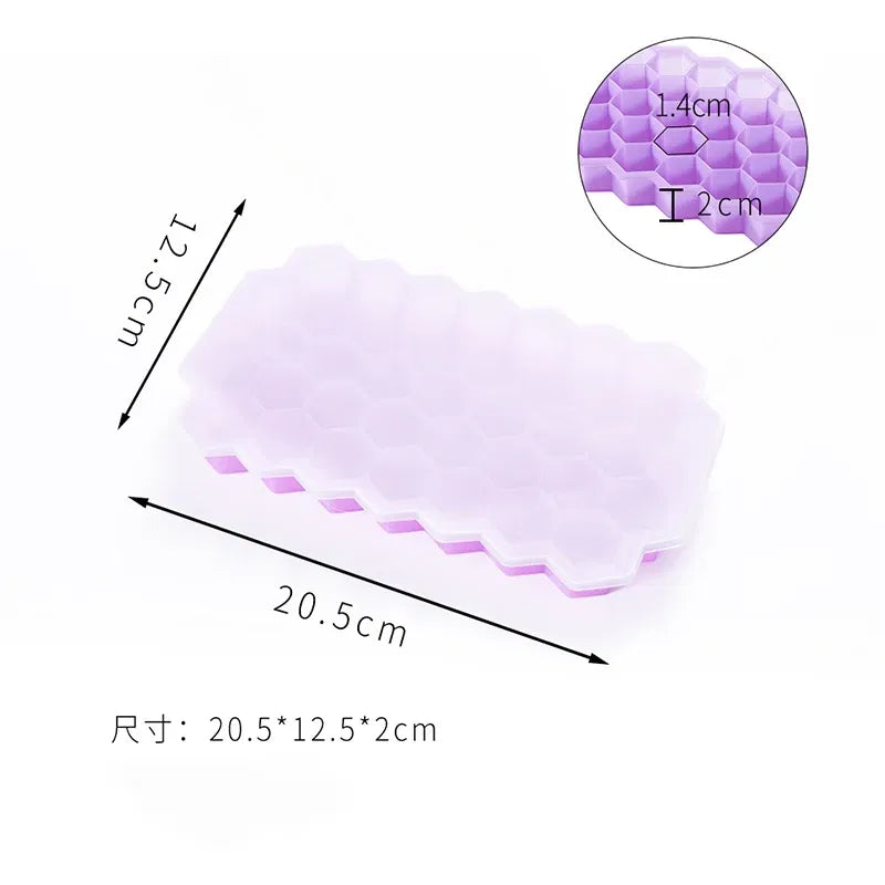 Color: black - 4/2/1PCS Silicone Ice Cube Mold 148 Cube Large-capacity Ice Trays Food Grade Ice Maker BPA Free Reusable Ice Maker with Lids