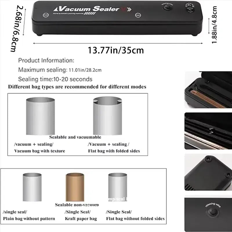 2025 Vacuum Sealant Packaging Machine Food Vacuum Sealant Small Portable Household Fruit And Vegetable Vacuum Machine Vacuum Bag