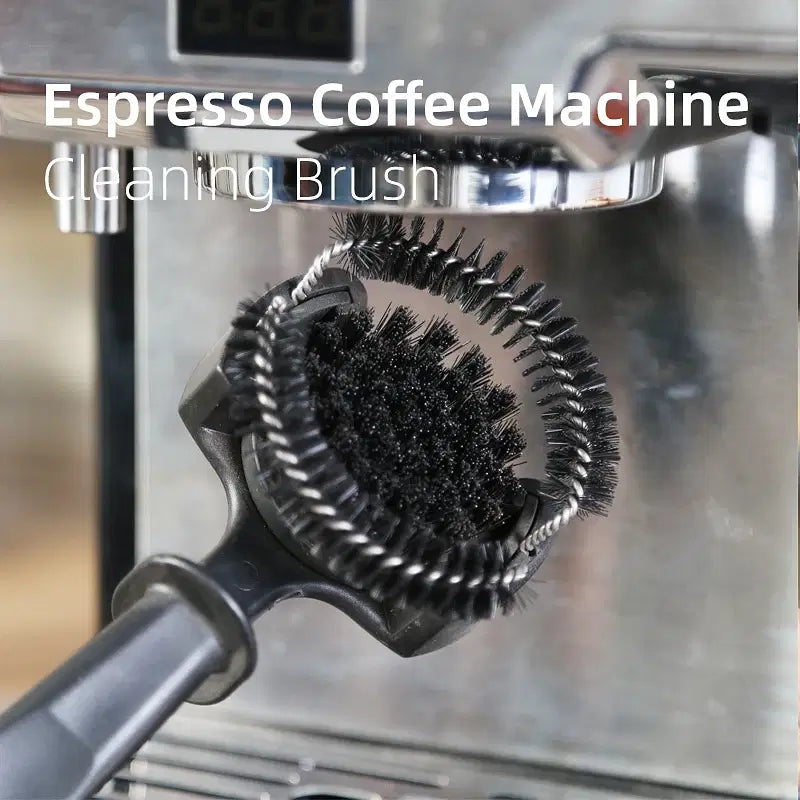 Color: Light Grey - 51/58mm Coffee Machine Brush Cleaner | Removable Coffee Maker Espresso Group Head | Semi-automatic Kitchen Cleaning Tool