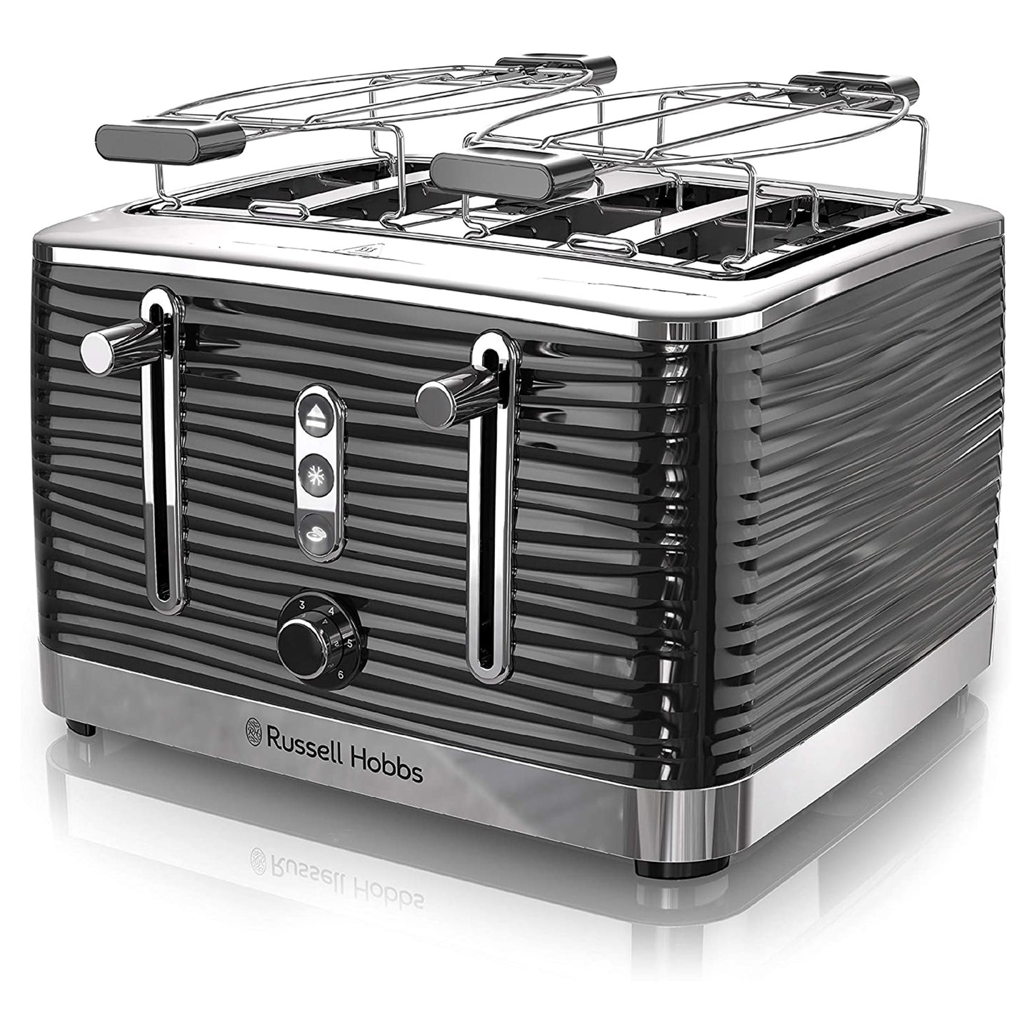Russell Hobbs Retro Style 4 Slice Toaster in Black - Premium Aesthetics for Your Kitchen