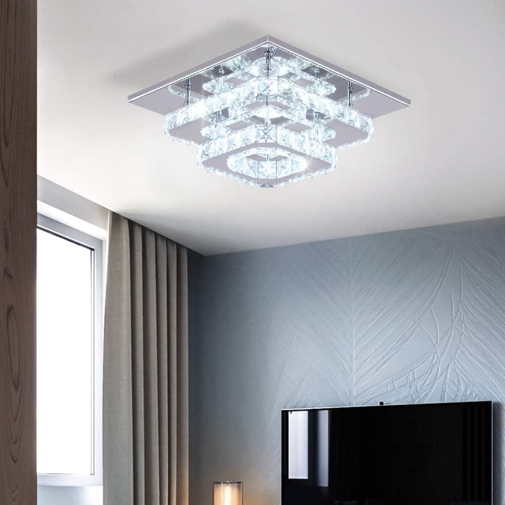 Finktonglan Modern Crystal LED Ceiling Light for Elegant Home Illumination