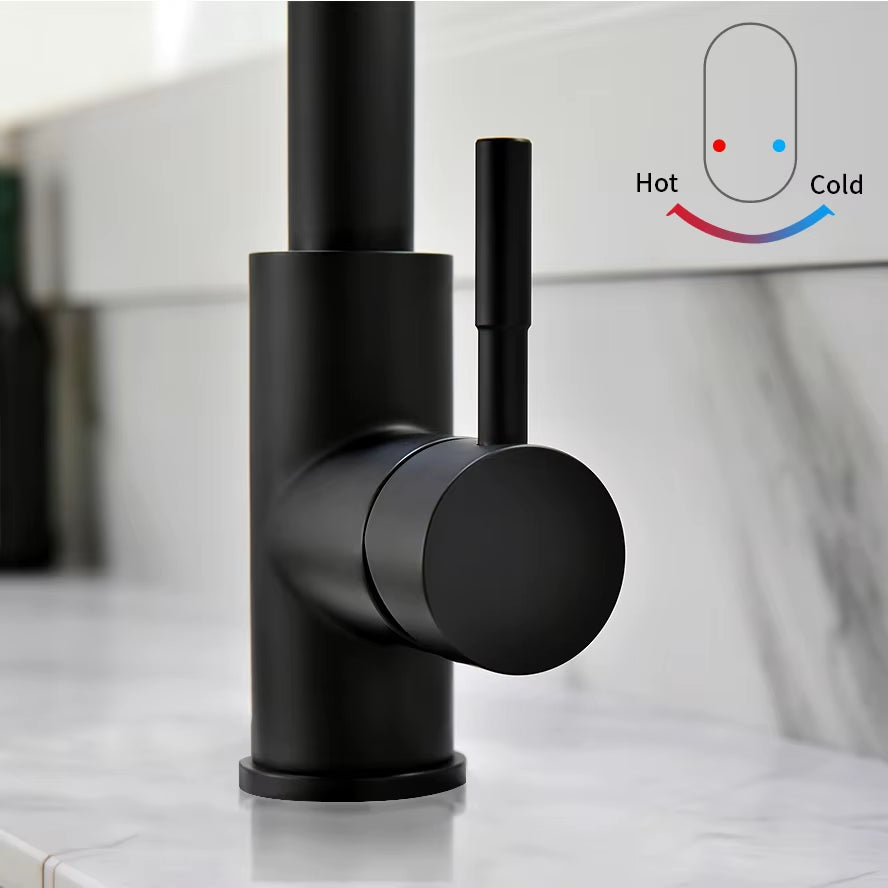 G1/2 Kitchen Faucet Black Surface Water Faucet Kitchen Sink Faucet Pull-Out Kitchen Faucet Single Hole Tap