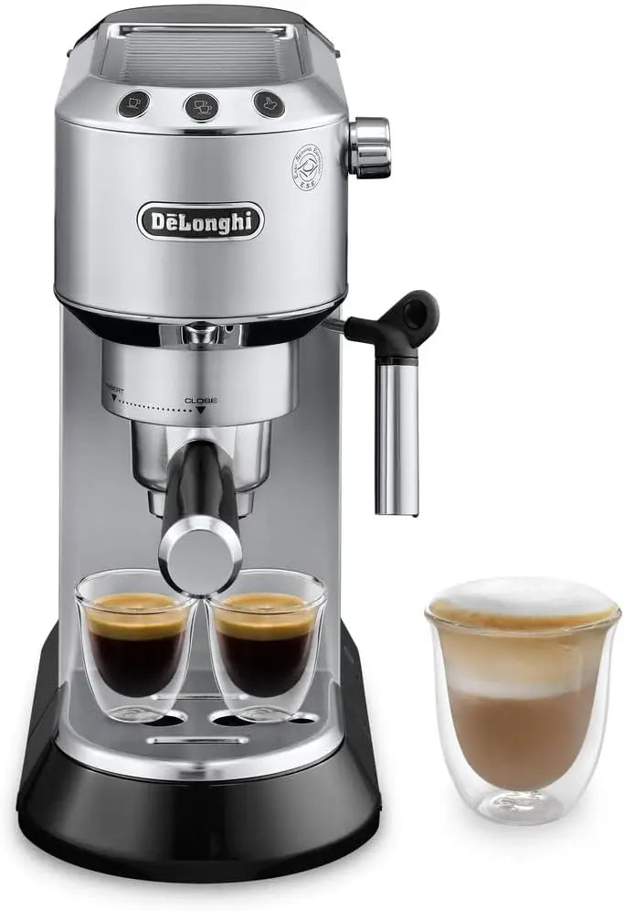 Dedica EC680M, Espresso Machine, Coffee and Cappucino Maker with Milk Frother, Metal / Stainless,