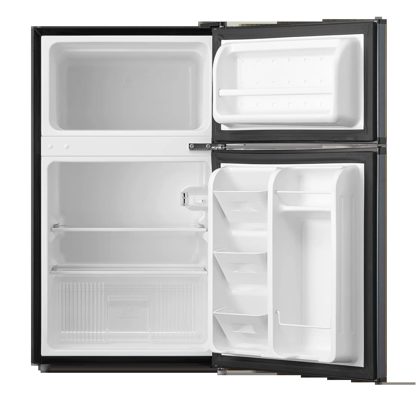 Arctic King 3.2 Cu Ft Two Door Mini Fridge with Freezer, Stainless Steel, E-Star