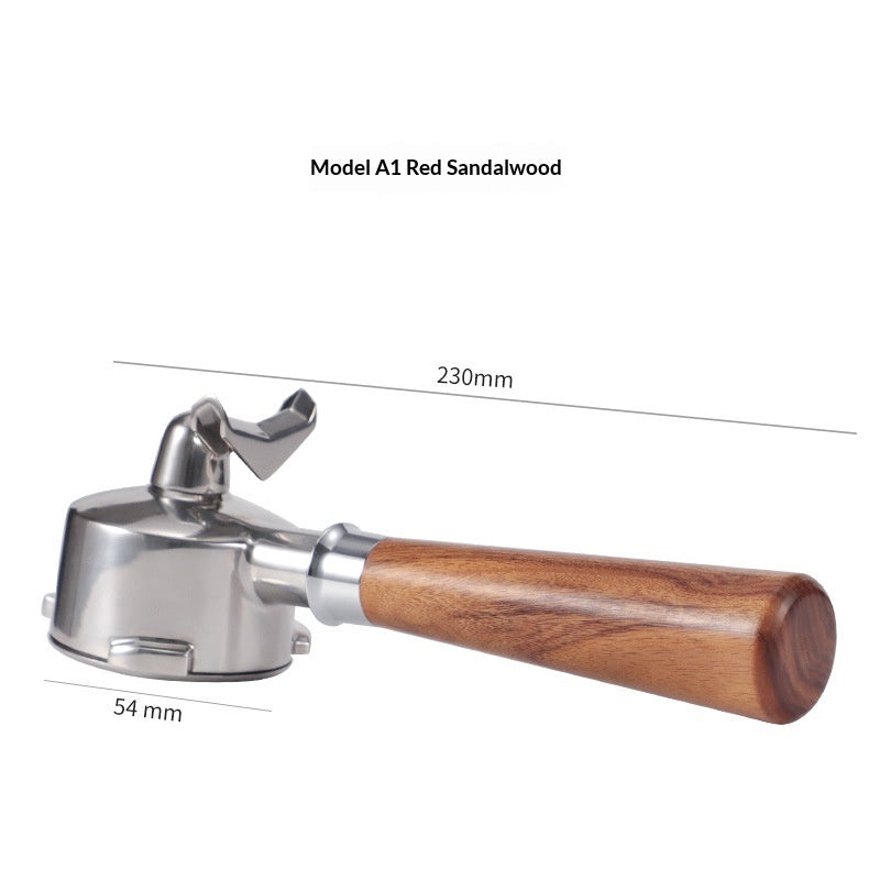 Style: A1Rosewood, Specifications: 54mm - Coffee Machine 304 Stainless Steel Dual-spout Solid Wood Handle