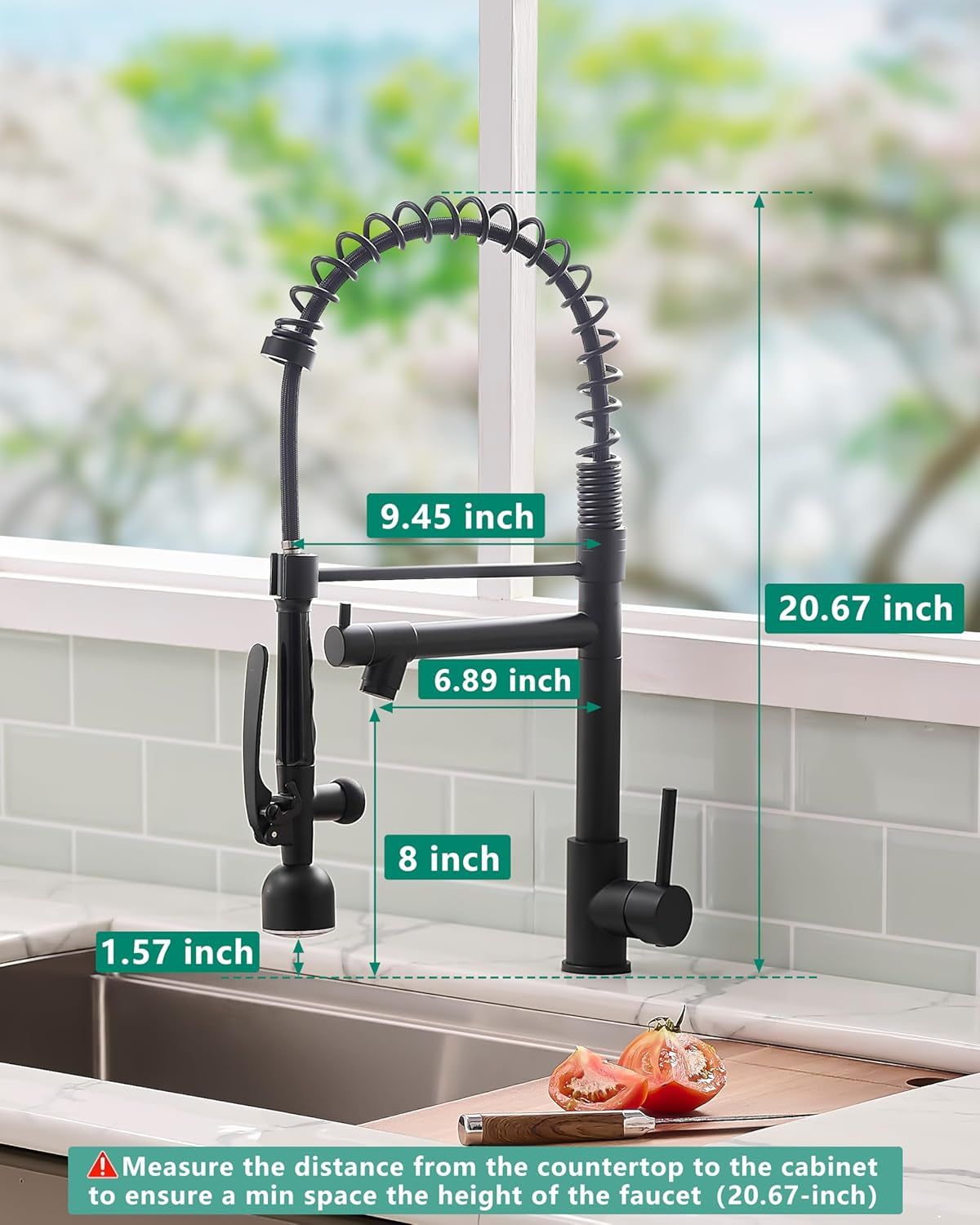 Black Kitchen Faucet with Pull down Sprayer,Commercial LED Kitchen Faucet,Single Handle Single Hole Kitchen Sink Faucet