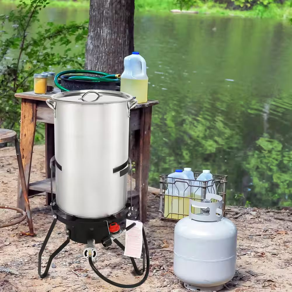 2-Piece Set 50 Qt. Aluminum Turkey Fryer