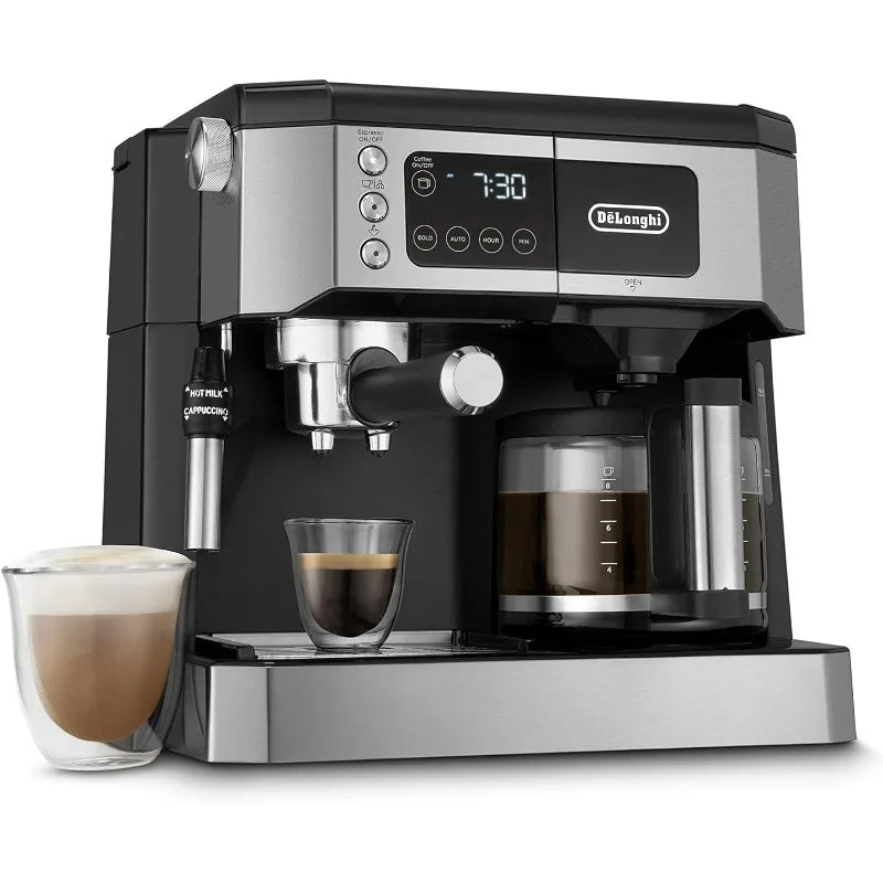All-in-One Combination Coffee Maker & Espresso Machine + Advanced Adjustable Milk Frother, black & 513214601 Cappuccino
