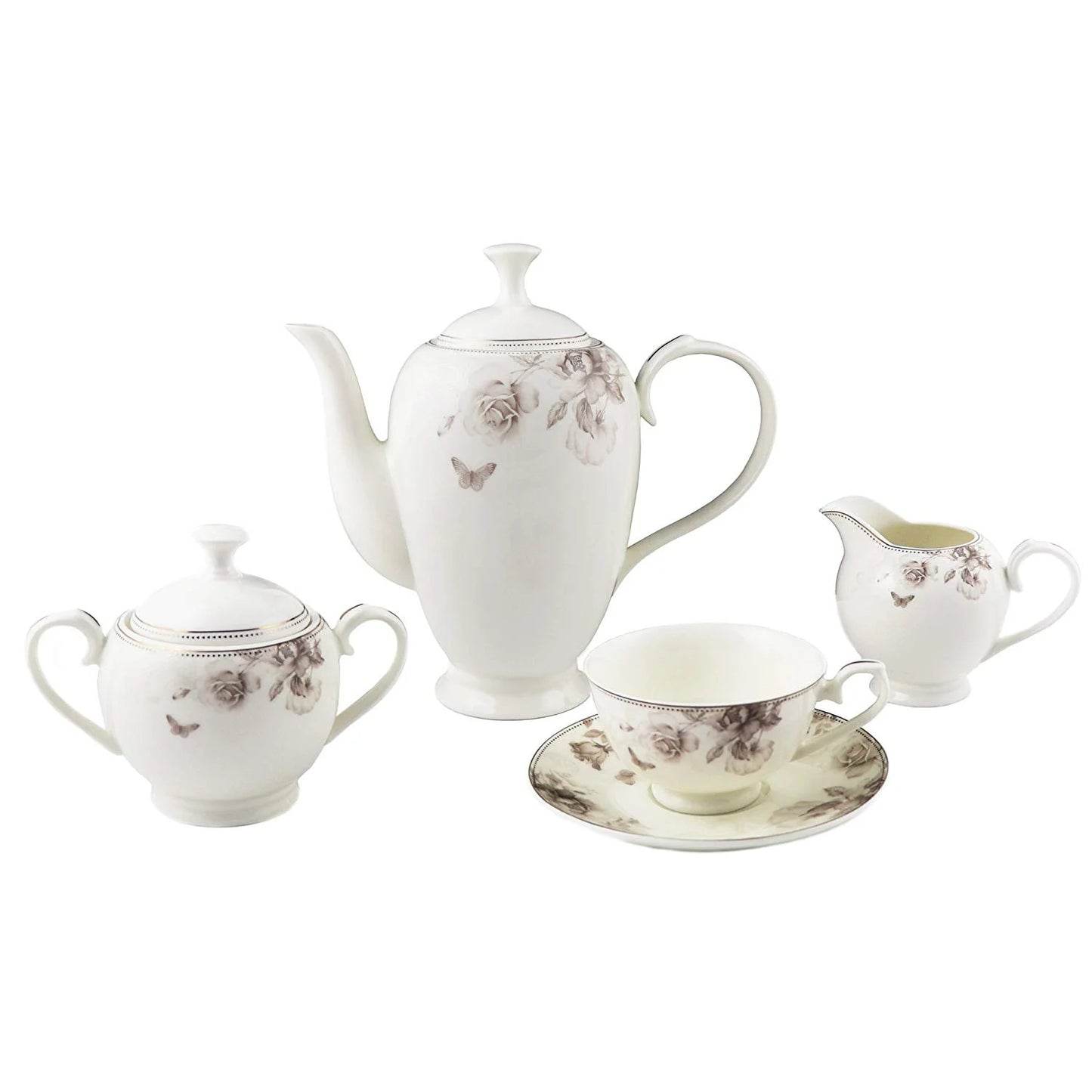 Lorenzo Import Cora-57 57 Piece Dinnerware Set & Bone China Service for 8 People - Cora