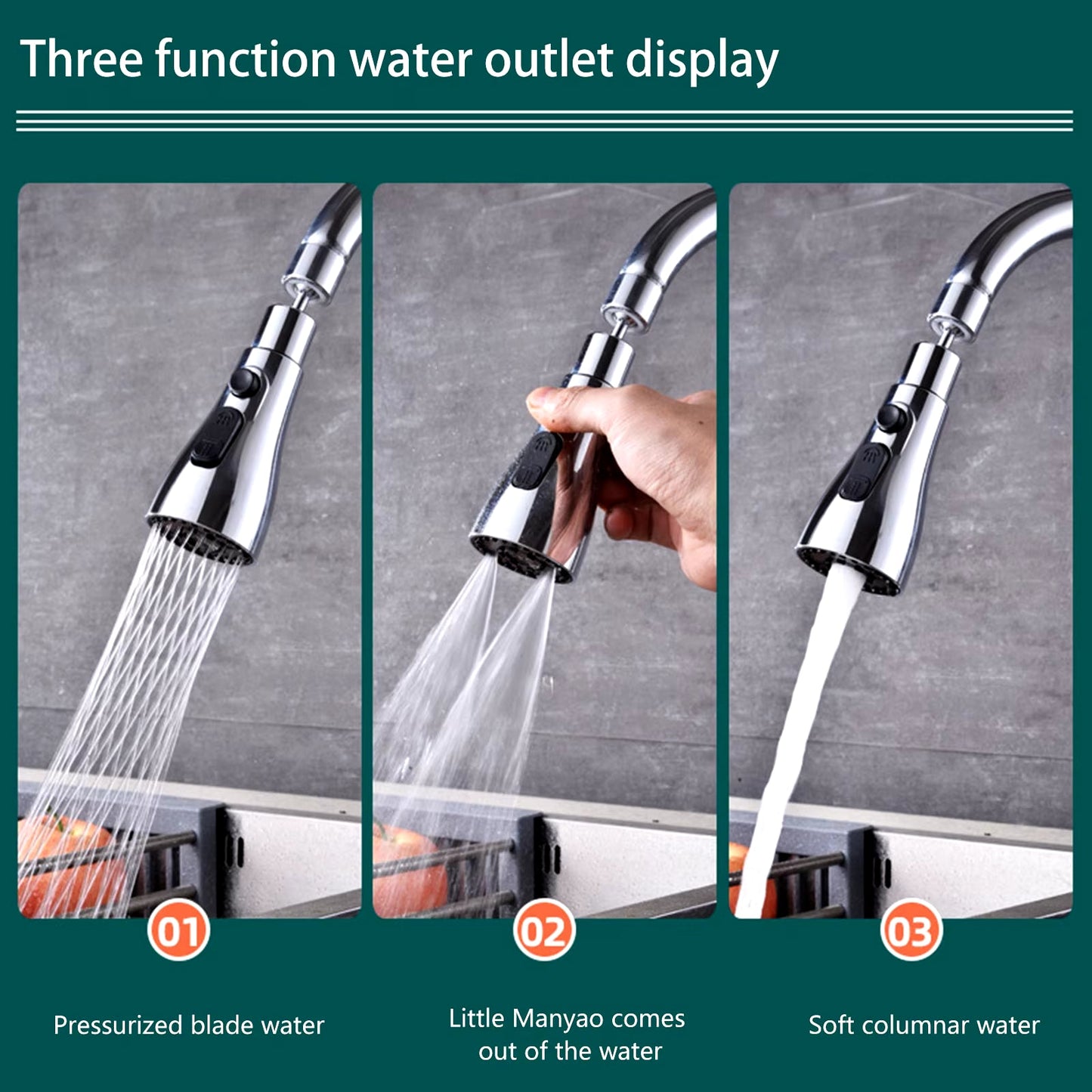360° Rotating Faucet Extender with 3 Adjustable Water Modes for Enhanced Kitchen Efficiency