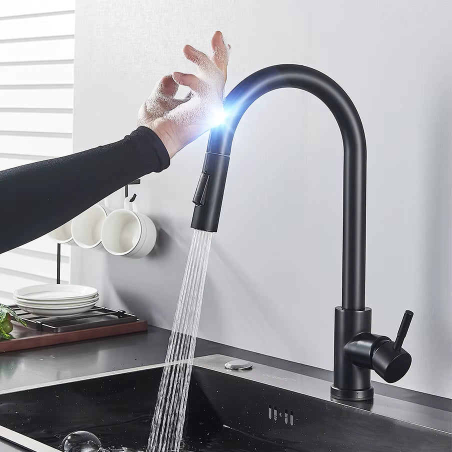 Pull Out Sensor Black Kitchen Faucet Sensitive Touch Control Faucet Mixer for Kitchen Touch Sensor Kitchen Mixer Tap