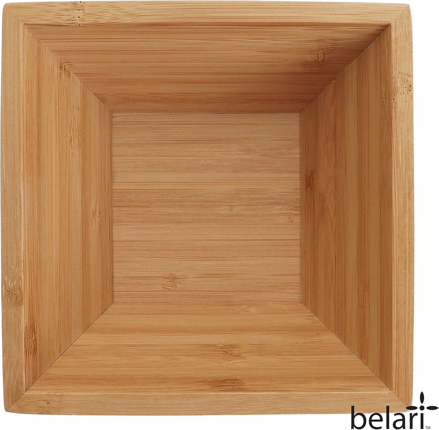 Eco-Friendly Bamboo Dinnerware Set - Reusable 6.25" Square Bowls (Pack of 8)