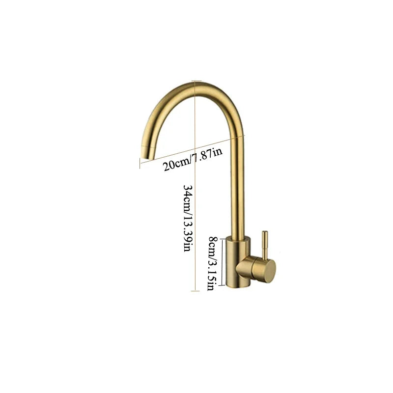 Elevate Your Kitchen Aesthetics with Our Elegant Gold Hot and Cold Water Faucet