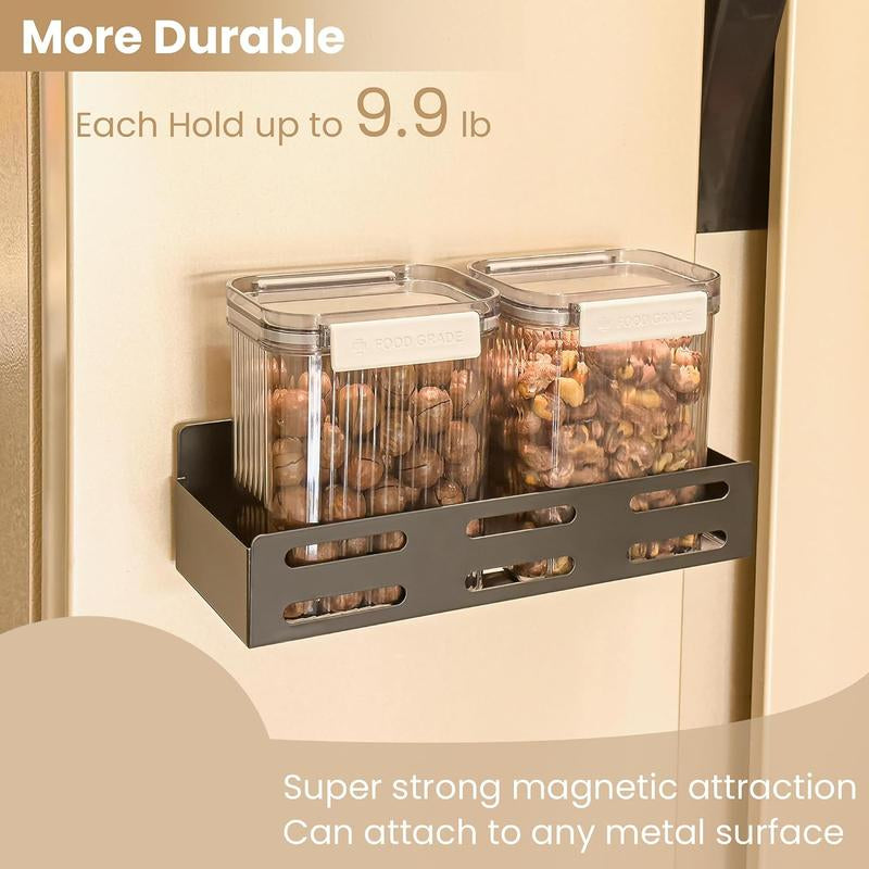 Black Metal Magnetic Rack, Suitable for Spices. for Kitchen Refrigerator and Oven Magnetic Spice Rack
