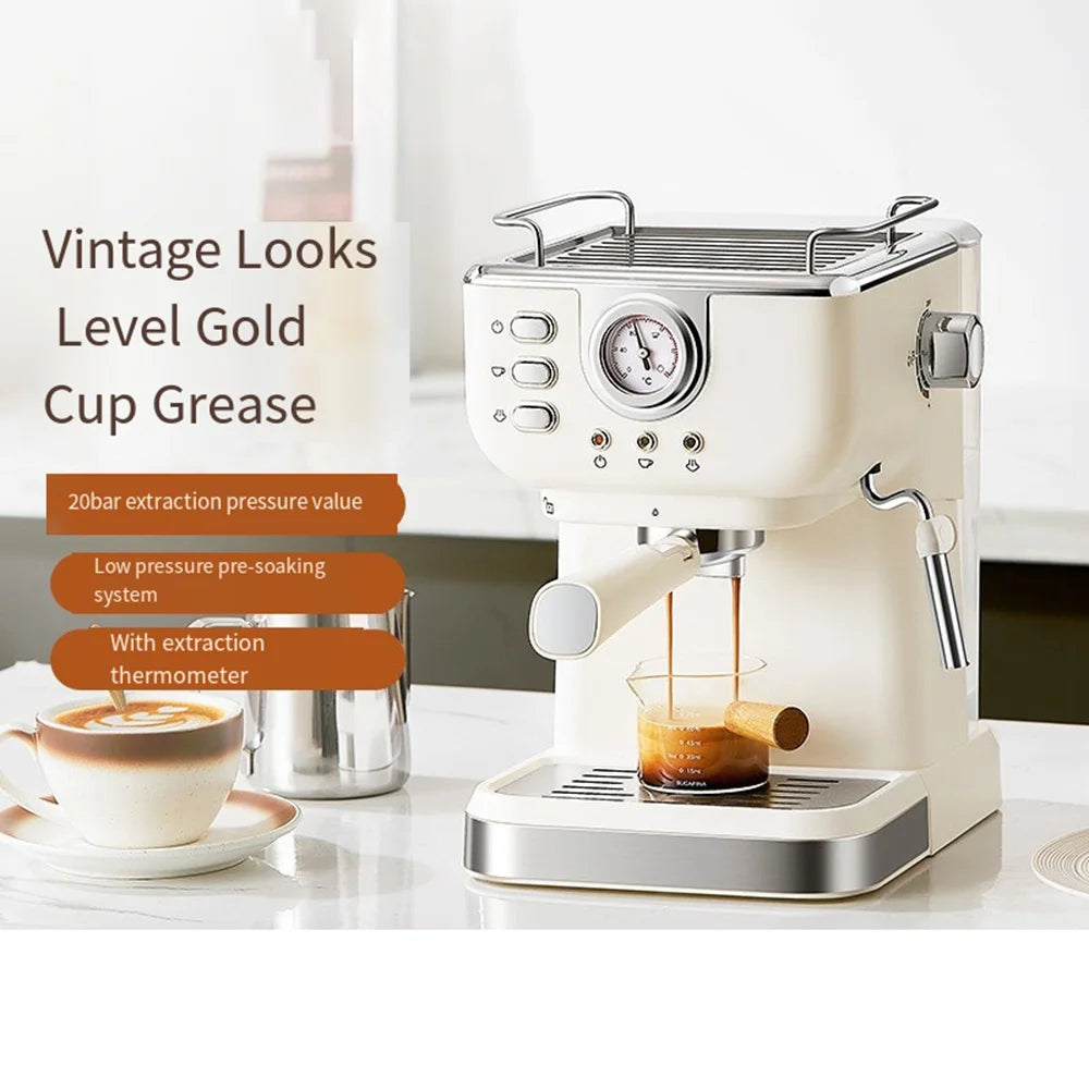 Houselin Professional Espresso Machine 20 Bar with Cappuccino and Steam Milk Frother