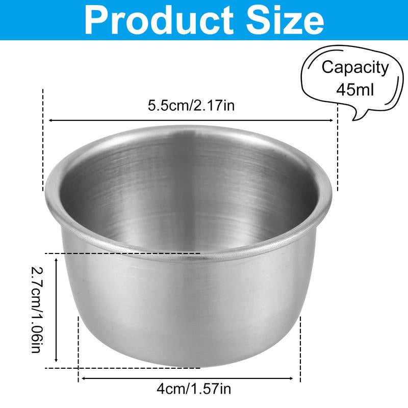 12 Counts Mini Sauce Dipping Bowl 304 Stainless Steel Dipping Cups round Sauce Dishes 45/55Ml Reusable Seasoning Cups Dipping Cups Multipurpose Sauce Cups for Home Party Restaurants