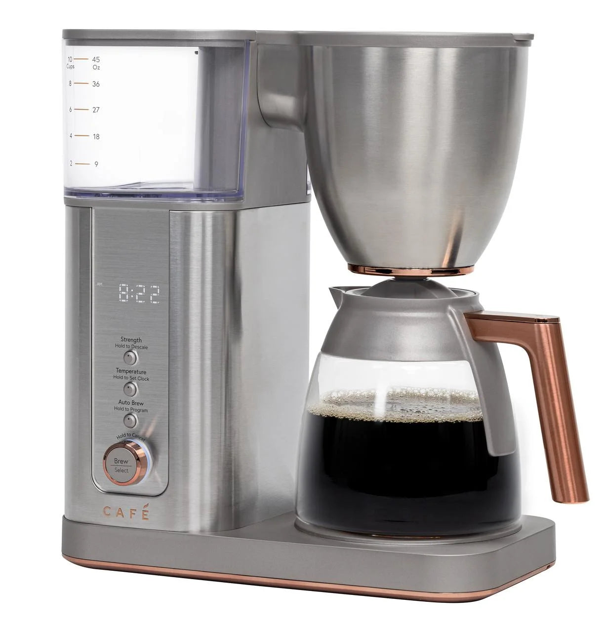 Café Specialty Drip Coffee Maker with 10-Cup Glass Carafe, Wi-Fi Enabled Voice-To-Brew Technology, SCA Certified Barista-Quality Brew, Stainless Steel Finish